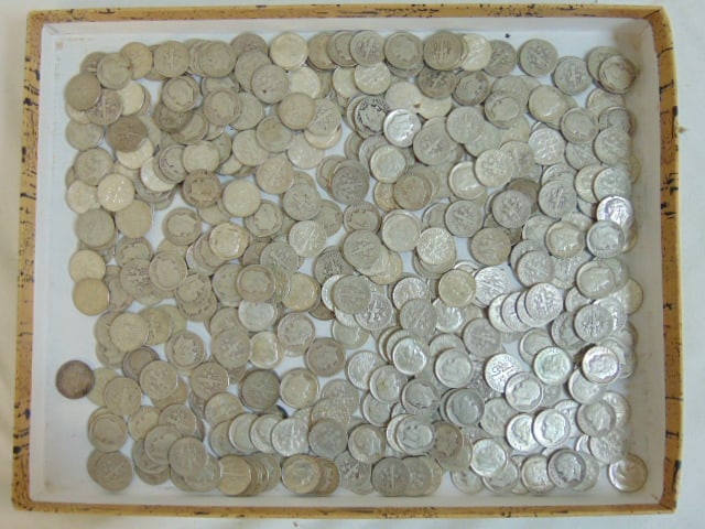 Lot of 397 Eisenhower silver dimes (1 of 4)