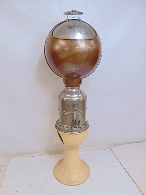 Barbershop sterilizer, "The Premier Sterilizer", copper & metal top on heavy enameled cast iron (1 of 7)