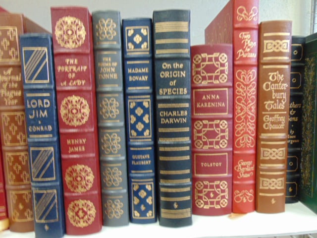 Large lot of leather bound books, collector editions, novels, many famous titles, Treasure Island, - 12
