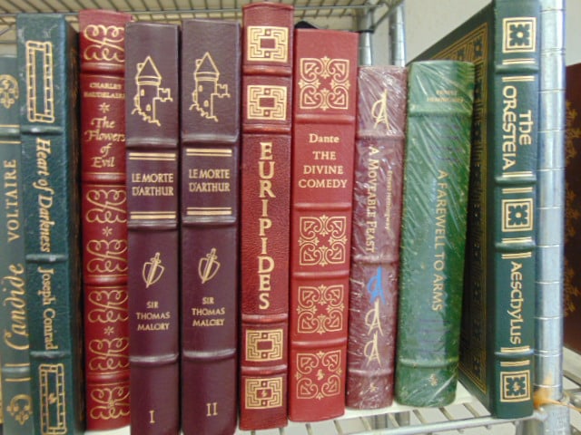 Large lot of leather bound books, collector editions, novels, many famous titles, Treasure Island, - 7