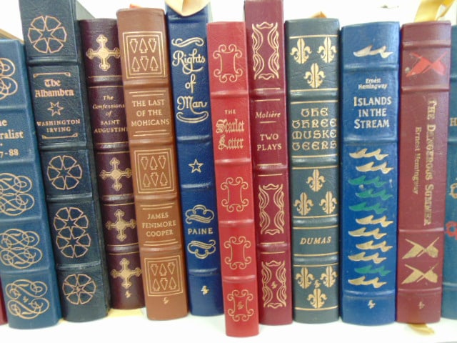 Large lot of leather bound books, collector editions, novels, many famous titles, Treasure Island, - 9