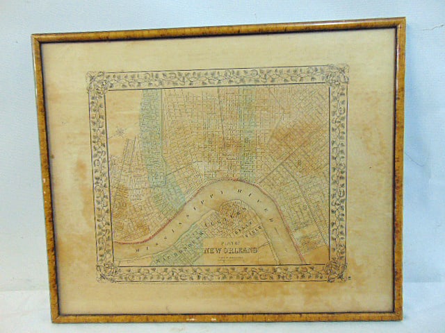 Map, "Plan of New Orlean", dated 1867, map is 12" by 14.75", some discoloration (1 of 4)