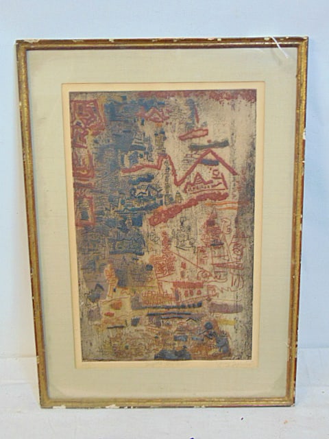 Etching, "Beyond One Gobi", Ynez Johnston, edition 155/208 (?), scene is 17.75" by 11.5", 24"by 17 (1 of 5)