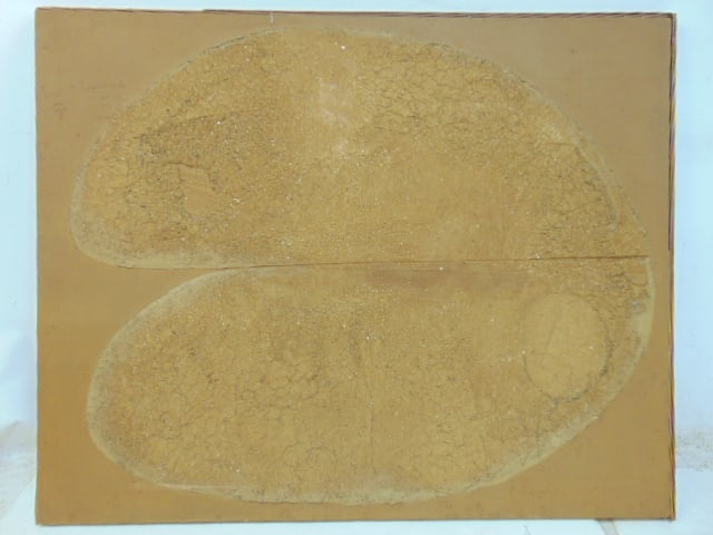 Painting, abstract, by Bob Boernstein, oil on canvas with applied material, 40.5" by 50.5" total: Painting, abstract, by Bob Boernstein, oil on canvas with applied material, 40.5" by 50.5" total size