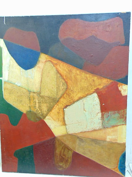 Painting, abstract composition, Bob Boernstein, oil on canvas, 44" by 35" (1 of 5)