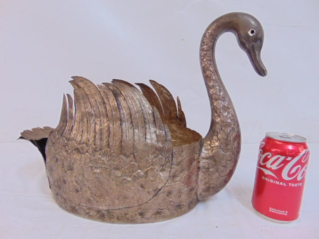 Swan form silver plated table item, 16" long, 8" wide, height is 12" (1 of 5)