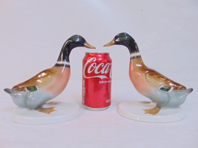 2 Heubach porcelain ducks, 7" by 4", 6.5" tall. (1 of 4)