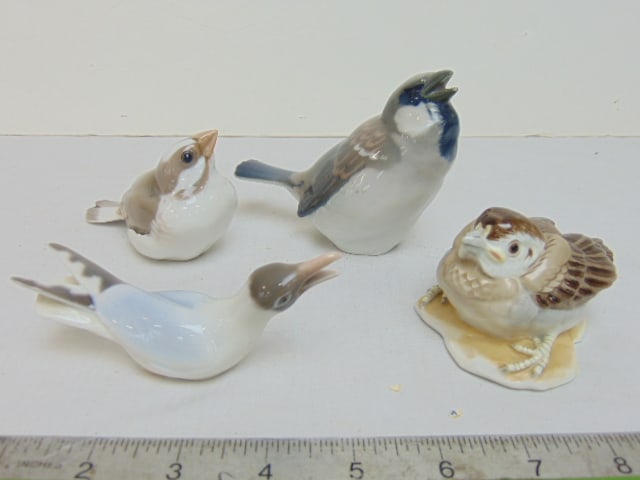 4 porcelain birds, 3 by B&G, one marked Austria (1 of 8)