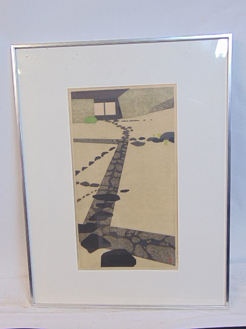 Lithograph, "Tea House", signed Hodaka Yoshida, edition 2/200, 26.25" by 20.25" (1 of 5)