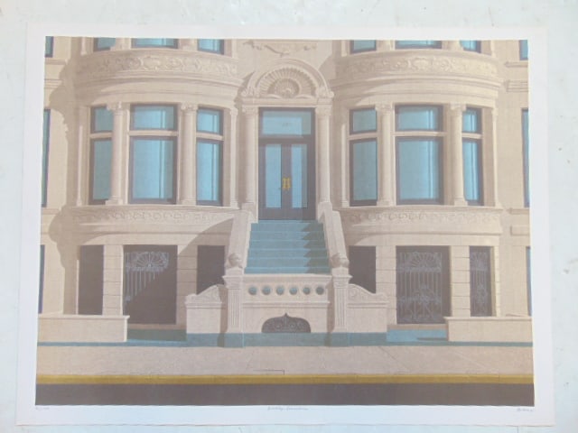 Lithograph, "Brooklyn Limestone", signed Bidner (Robert), 76/100, 23" by 30", unframed (1 of 5)