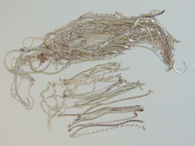 Jewelry. Sterling Silver, 925 Italy 35 necklaces 17.30 troy & 21 bracelets 4.70 troy oz, no stones (1 of 5)