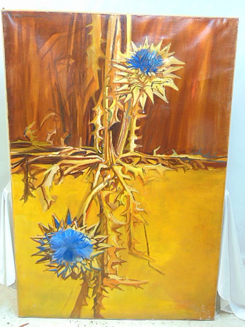 Painting, "Thistle", signed Edward Middleditch, 1957, oil on canvas, from the Jean Outland Crysler: Painting, "Thistle", signed Edward Middleditch, 1957, oil on canvas, from the Jean Outland Crysler Collection, gift of Jean Outland Chrysler 1967, Collection Norfolk Museum, with Beaux Arts Gallery la
