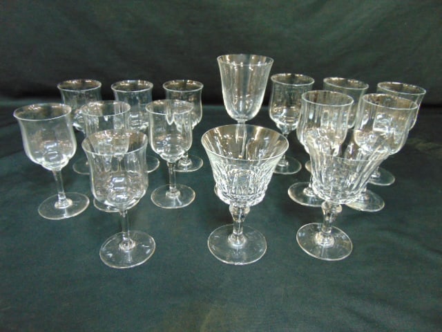 Lot of Baccarat crystal stemware, includes 7 6" stems, 5 6.5" stems, pair of stems & single. (1 of 5)