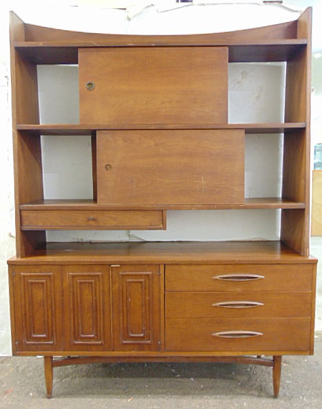 Mid Century room divider cabinet, "Sculptra", by Broyhill, double sided etagere top, base has (1 of 5)