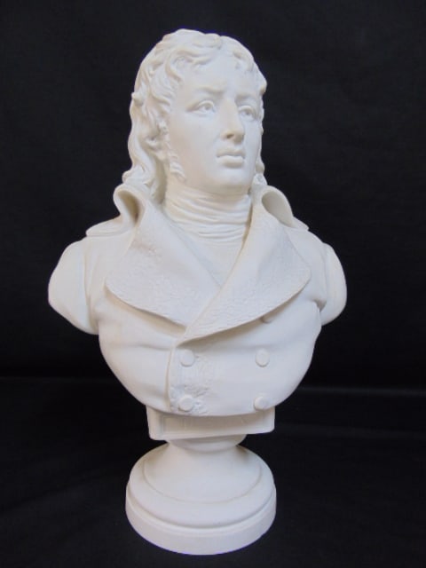 Sevres bisque porcelain bust, general Louis Charles Antoine Desaix on round pedestal base (small (1 of 7)