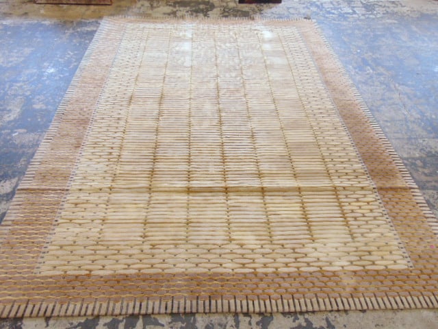 Room Size Safavieh carpet, "Tibetan Collection", handmade in the Tibet Plateau, 9' by 12', gold (1 of 10)