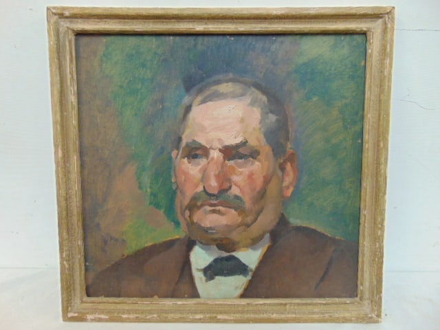 Painting, portrait of J.P. Morgan, by Arthur Shields, 2 sided, reverse shows "Mrs. Angell's house,: Painting, portrait of J.P. Morgan, by Arthur Shields, 2 sided, reverse shows "Mrs. Angell's house, near where Morgan parked his yacht in Fort Montgomery, NY, Morgan's mansion was Cragston, Barry Fitzg