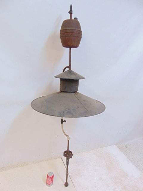 Antique hanging gas or kerosine lantern by "The Best Street Light Co", Canton, Ohio, pat. March (1 of 5)