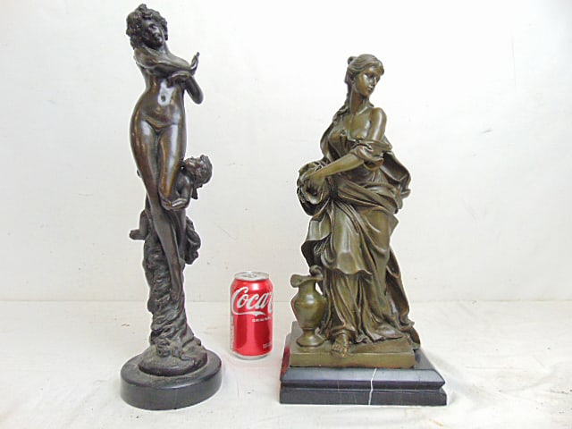 2 figural bronzes , "Tempted Eve", after Jean -Baptiste Carpeaux 19.25" tall & figural bronze of a (1 of 8)