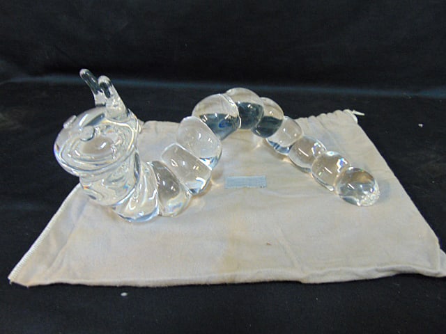 Large Steuben glass caterpillar by Peter Yenawine, 11.25", by 7.5", height is 6" (1 of 5)