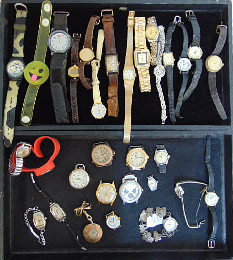 Jewelry. Large collection of Vintage wristwatches & watch faces, gold filled; Art Deco; 925; fashion (1 of 8)