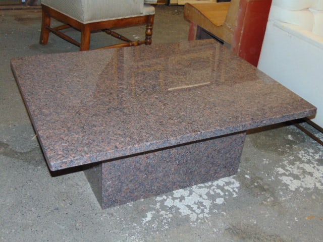 Granite top & base coffee table, table is 42.25" by 32", height is 16.5", good condition. (1 of 4)