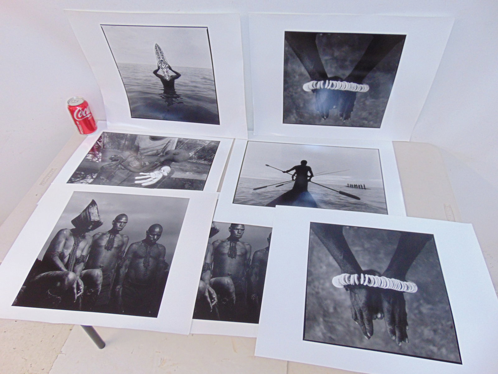 7 large photographs, Chris Rainier, "Water Mask, Fly River Area, Papua, New Guinea", also includes 2: 7 large photographs (Iris Prints), Chris Rainier, "Water Mask, Fly River Area, Papua, New Guinea", also includes 2 doubles, each photo is 16" by 20" (sheet). Chris Rainier served as the last assistant