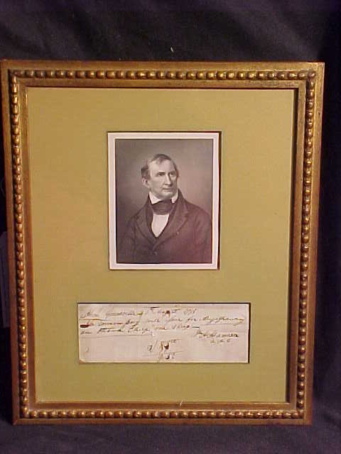 Sales receipt, sgd. William Henry Harrison: Note: "Greenville (North West Territory), 1st August 1793: The commissary will issue for Augoshaway an Ottawa chief one sheep", sgd. William Henry Harrison A.D.C ( 9th President of the United States )