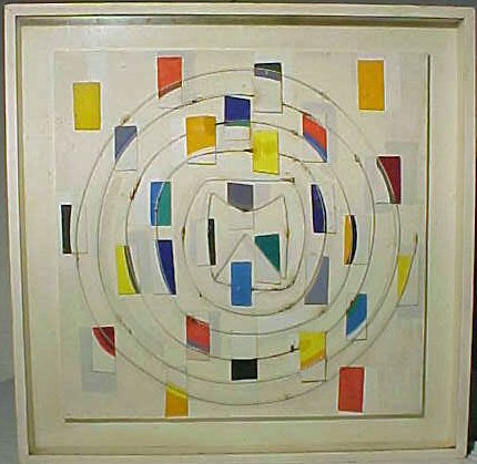 Mixed media, abstract, signed James Meikle Guy: Mixed media, abstract composition, signed James Meikle Guy, 29" by 29"