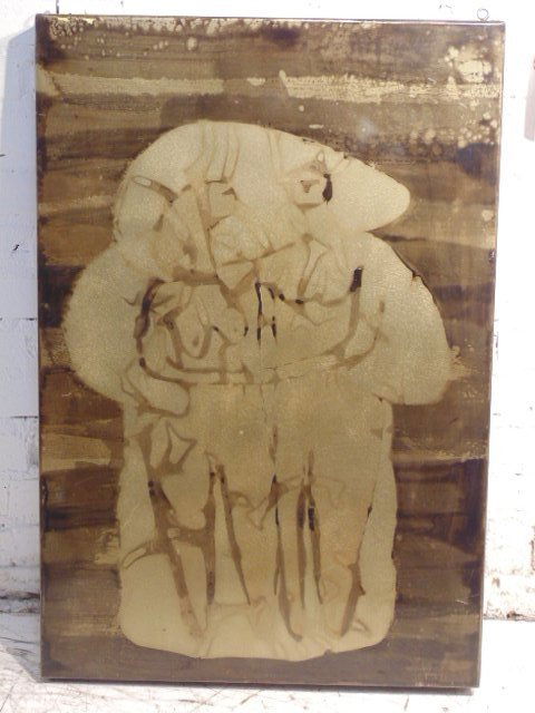 Silvio Giovenetti (Italian/American 20th century) Acid: Acid etched metal, figure, sgd. Silvio Giovenetti, 1978, Dimensions: 35" by 23.5" Condition: some surface scratches, Provenance: Grammercy Art club collection NYC New York, Note: All items are sold "a