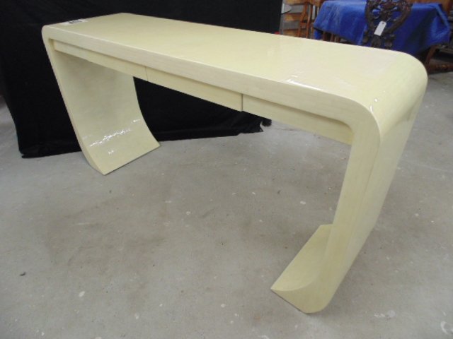 Lg bone covered console table,Wolf of Wall Street movie: Large bone covered console table, made in Colombia, Dimensions 75" long condition:very good Provenance: Prop/Set Design from The Wolf of Wall Street Academy Award nominated movie