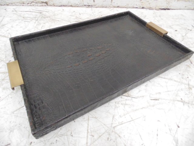 Crocodile skin tray, Wolf of Wall St. movie set: Crocodile skin tray Donny's office scene Dimensions: 28" by 18.5" Condition:very good Provenance: Prop/Set Design from The Wolf of Wall Street Academy Award nominated movie