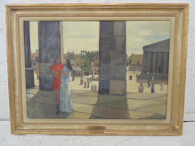 O/C, "Samson & Delilah", sgd. Bernard Lamotte: Bernard Lamotte (French)Oil on canvas Title: "Samson & Delilah" sgd. lower right Dimensions: 25" by 36" Condition:good Provenance: Capehart Collection, Grammercy Art club NYC New York, Note: All items