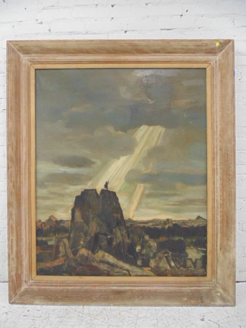 O/C, "Symphony No 5", sgd. Bernard Lamotte: Bernard Lamotte (French)Oil on Canvas Title: "Symphony No 5" sgd. Bernard Lamotte lower center Dimensions: 48" by 40" Condition:good Provenance: Capehart Collection, Grammercy Art club NYC New York, N