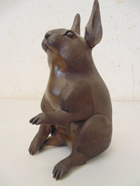 Japanese bronze rabbit, Meiji period