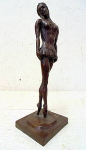 Bronze ballerina, 1976, 5/12, Manolo Pascual: Bronze ballerina, 1976, 5/12, Manolo Pascual, 1902-198,14.5" tall excellent brown patina Note, all property herein offered for sale is strictly "as is", and it is the bidder's responsibility,