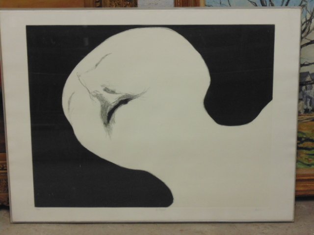 Litho, "Betrayal", 20/90, Leonard Baskin,: Litho, "Betrayal", 20/90, Leonard Baskin, 25" by 33", original condition, no stains, size given is total size.