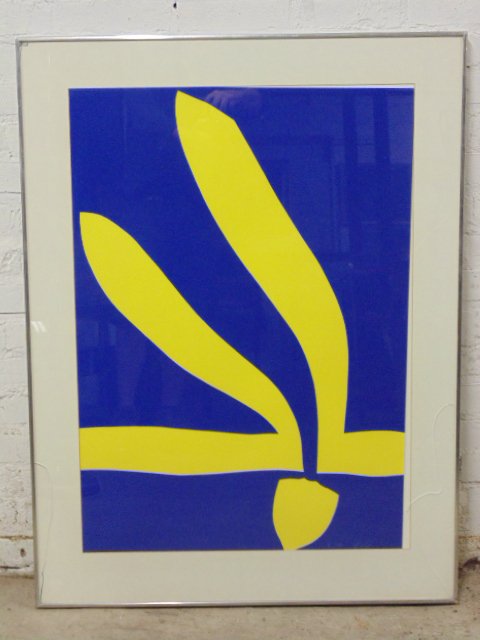 Lithograph, "Icarus" 1968, sgd. Jack Youngerman: Lithograph, "Icarus / Joffrey Ballet" 1968, sgd. Jack Youngerman, 18/144, 34" by 24.5", paper is loose in the frame, needs reframing. Participation in this Auction held at Hudson Valley Auctioneers, w