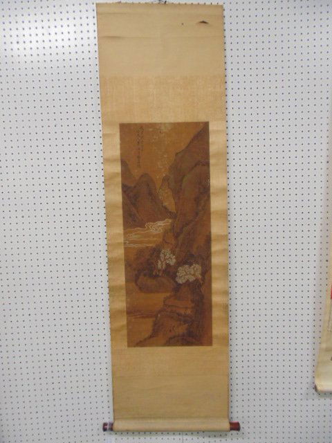 Chinese Scroll figures in mountain (1 of 8)