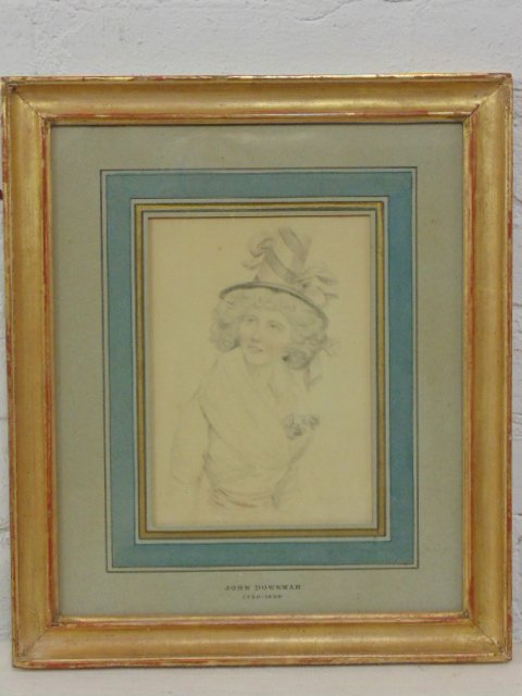 John Downman Pencil drawing, portrait woman (1 of 7)