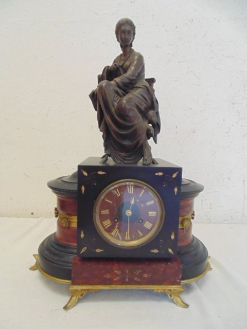 Bronze figural mantle by Jean Jules B. Salmson (1 of 7)