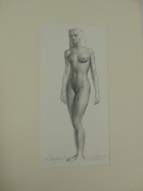 Etching, "Youth", signed Gerald Leslie Brockhurst (1 of 4)