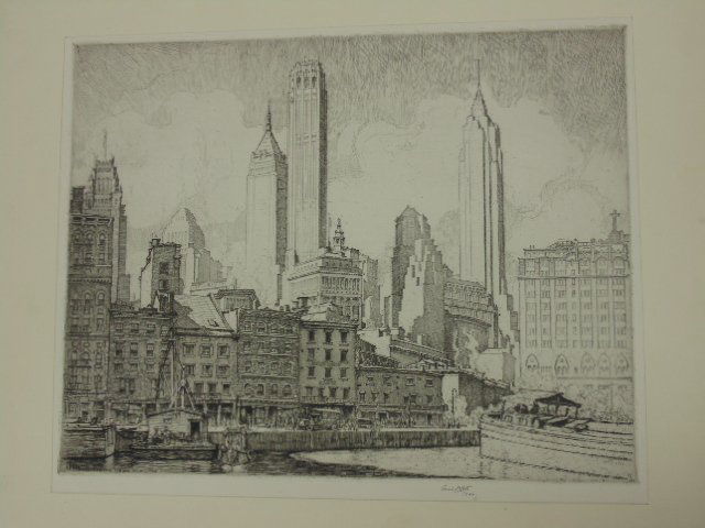 Etching, "New York, old & new", 1944, by Ernest Roth (1 of 5)
