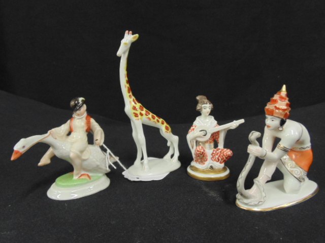 3 Rosenthal figurines and one Herend figurine (1 of 9)