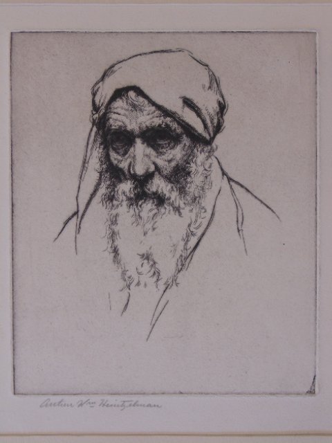 Etching, "Portrait of an old man", Arthur Wm. (1 of 3)