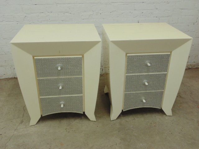 Pair white lacquered Dakota Jackson nightstands (1 of 7)