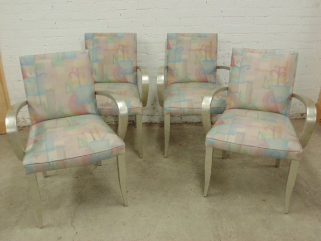 Set 4 silvered wood framed chairs by Dakota Jackson (1 of 6)