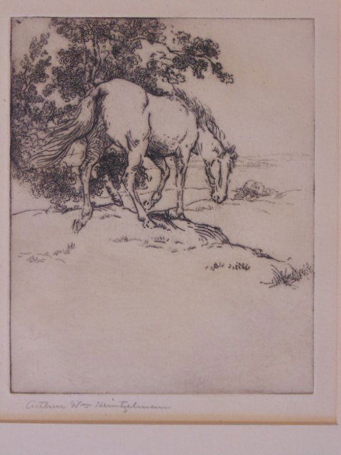 Etching, "The Old White Horse", Arthur Wm. Heintzelman (1 of 4)