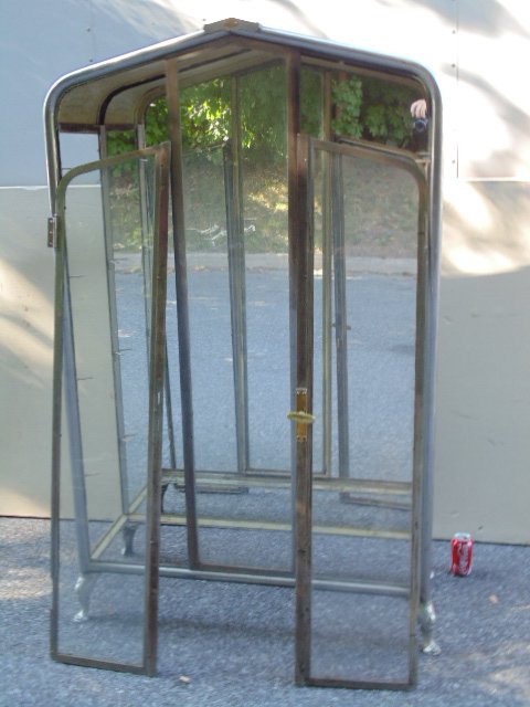 Chrome & steel two door cabinet, industrial (1 of 6)