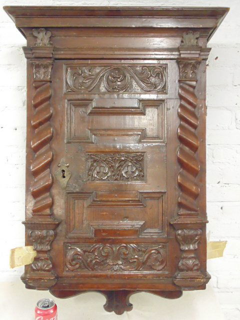Early hanging cabinet, 18th Century, locked (1 of 5)
